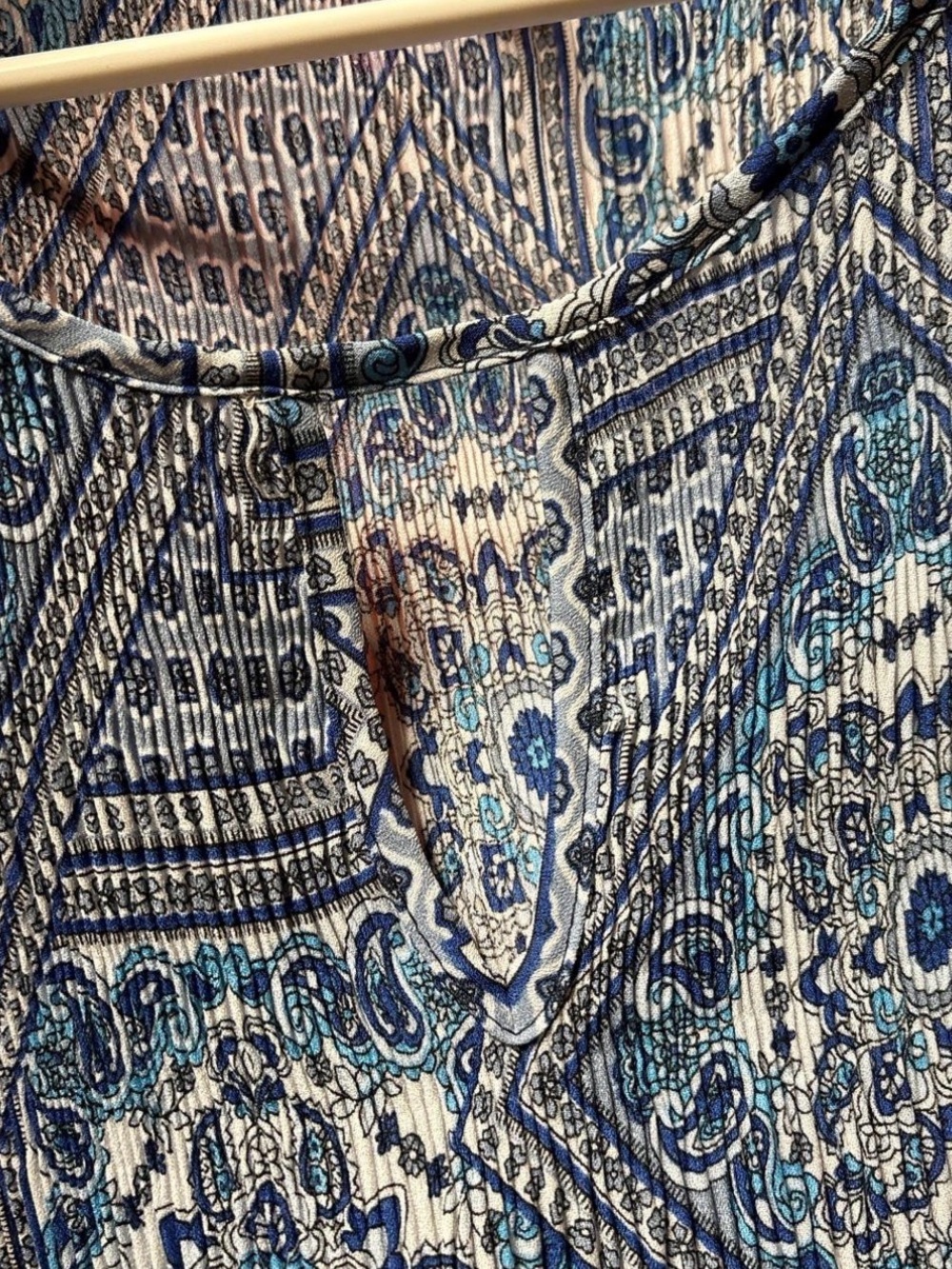 Floral & Ivy Boho Blue Paisley Women's Top - Picture 6 of 6